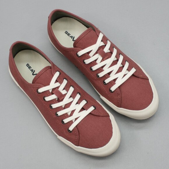 SeaVees Ladies 10 Monterey Standard Red Cotton Canvas Tennis Gym Shoes Sneakers - Picture 6 of 12